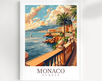 Monaco Travel Poster: French Riviera Wall Art