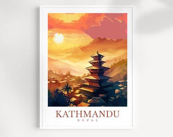 Kathmandu Nepal Travel Print: Vibrant Wall Art