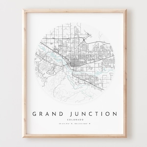 Impressão de mapa de Grand Junction, mapa de Grand Junction pôster arte de parede da cidade, mapa de estrada Co, decoração de mapa de rua com impressão de Colorado, presente de escritório, L747v4