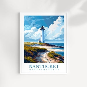 Nantucket Leuchtturm Poster: Massachusetts Küstenwand Kunst