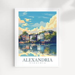Alexandria Travel Print Wall Art Virginia Wall Hanging Home Décor Alexandria Gift Art Lovers Alexandria Art Lover Travel Poster art