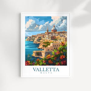 Valletta Travel Print Malta Wall Art Valletta Poster Valletta Wall Hanging Home Decoration Birthday Gift Ideas Europe travel Gift