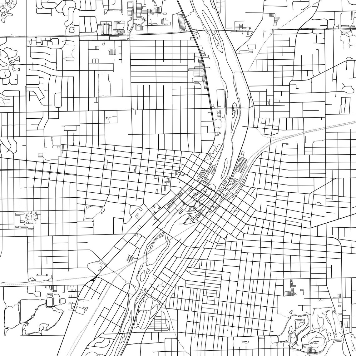 Aurora map print wall art Aurora IL city map poster Aurora Etsy