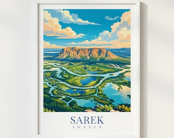 Sarek National Park Sweden Travel Print, Swedish Lapland Wall Art, Mountain Landscape Poster