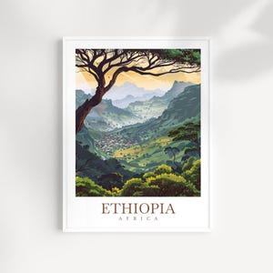 Ethiopia Travel Print East Africa Poster Wall Art Ethiopia Wall Hanging Home Décor Ethiopia Gift Art Lovers Wall Art Ethiopia Travel Print