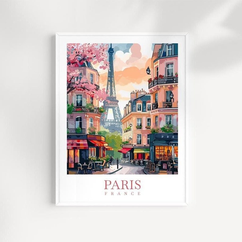 Paris Travel Poster Paris Wall Art Paris Wall Hanging Home Décor