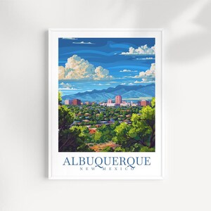 Albuquerque Travel Print Wall Art Albuquerque Wall Hanging Home Décor Albuquerque Gift Art Lovers New Mexico Art Lover Gift