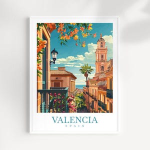 Valencia print Travel poster Wall Art Spain Wall Hanging Home Décor Valencia Art Lovers Spain Art Lover Gift Valencia Print Spain cityscape