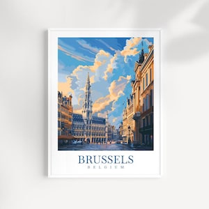 Brussels Travel Print Wall Art Belgium Wall Hanging Home Décor Brussels Gift Art Lovers Belgium Art Lover Gift Brussels Wall Décor