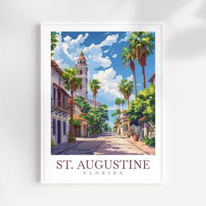 St. Augustine Travel Print Wall Art Florida Wall Hanging Home Décor St. Augustine Gift Art Lovers Florida Art Gift St. Augustine Gift