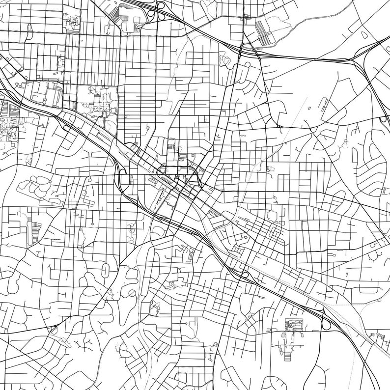 Durham map print wall art Durham NC city map poster Durham | Etsy