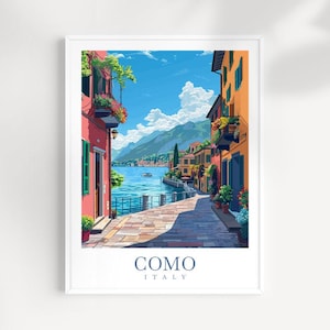 Como Travel Print Wall Art Lake Como Italy Wall Hanging Home Decoration Lake Como Gift Art Lovers Wall Art Print Lake Como Italy Art