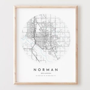 Norman Karte Print, Norman Karte Poster Stadt Wand Kunst, Ok Road Map, Oklahoma Print Straßen Karte Dekor, Büro Geschenk, L800v4