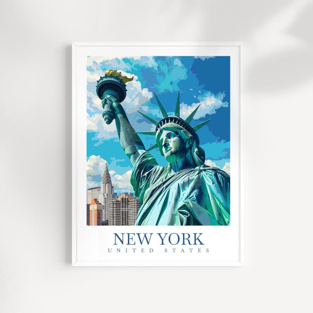 Statue of Liberty Print: New York City Travel Poster - Etsy