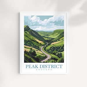 Peak District Travel Print England Art Poster National Park Art Print Peak District Gift Peak District Wall Art Peak District Artwork