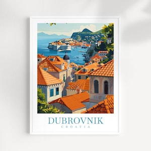 Dubrovnik Travel Print Wall Art Croatia Wall Hanging Home Décor Dubrovnik Gift Art Lovers  Dubrovnik Poster Croatia Art Lover Gift