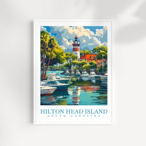 Folgen Sie uns auf: https://www.mydearpoppet.com/your/shops/Hilton-Head-Island-Reiseposter-Wand-Kunst- South-Carolina-Wandbehang