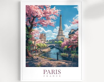 Paris Travel Poster Wall Art Paris Wall Hanging Home Décor Paris Gift Art Lovers France Art Lover Gift Paris Print France Wall Art Décor