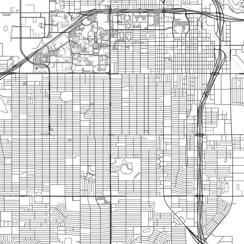 Lubbock map print wall art Lubbock TX city map poster | Etsy
