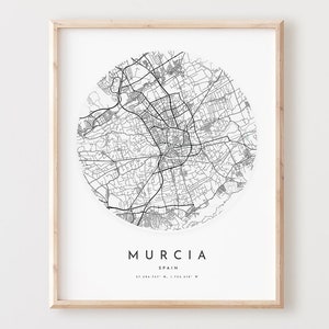 Murcia Map Print, Murcia Map Poster City Wandbild, Murcia Road Map, Murcia Print Street Map Dekor, Büro Geschenk, L429v4
