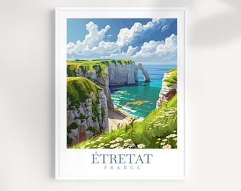 Etretat France Travel Print: Coastal Wall Art