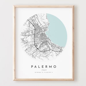 Palermo Karte Print,Palermo Karte, Poster Stadtbild,Palermo Karte,Palermo Karte,Dekoration,Büro Geschenk,L295v4