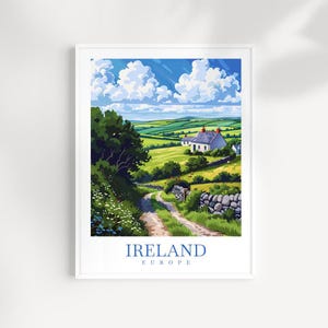 Ireland Travel Print Ireland poster Home Decor Ireland Art Print Ireland Wall Art for Ireland Gift Wall Hanging Irish countryside