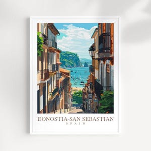 Donostia San Sebastian Reise Druck Wand Kunst Donostia Wandbehang Dekoration Spanien Geschenk Kunstliebhaber Wand Kunst Druck Spanien Wand Poster