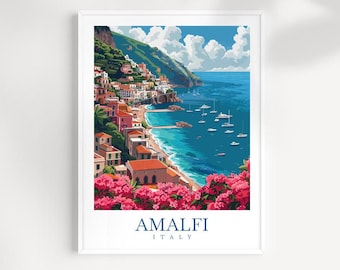 Amalfi Coast Travel Poster: Italy Wall Art