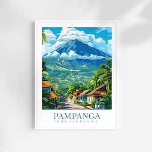 Pampanga Travel Print Wall Art, Philippines Asia Poster, Wall Hanging, Home Decoration, Birthday Gift Ideas Asia Gift