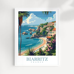Biarritz Travel Print Wall Art France Wall Hanging Biarritz Gift Art Lovers Biarritz Art Lover Gift Biarritz Print Biarritz Wall Art Décor
