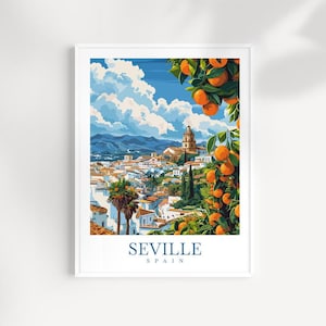 Seville Travel Print Spain Poster Wall Hanging Home Décor Seville Gift Art Lovers Spain Art Lover Gift Seville Wall Décor Seville