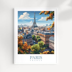 Poster di viaggio di Parigi Arte murale Parigi Decorazione da parete Decorazione per la casa Regalo di Parigi Amanti dell'arte Regalo per amanti dell'arte in Francia Stampa di Parigi Decorazione da parete in Francia