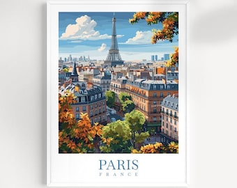 Paris Eiffel Tower Travel Poster: France Wall Art