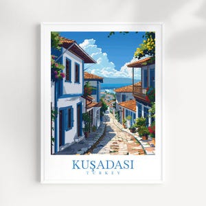 Kuşadası Travel Print Wall Art Turkey Wall Hanging Home Décor Kuşadasi Gift Art Lovers Turkey Art Lover Gift Kuşadası City Turkey Travel
