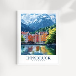 Innsbruck Kunst Reise-Druck Wand-Kunst-Österreich-Wandbehang Haus-Dekoration Innsbruck Geschenk-Kunstliebhaber Wand-Kunst-Druck
