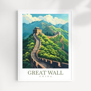 Great Wall of China Travel Print Wall Art Great Wall Wall Hanging Home Décor Great Wall Gift Art Lovers Wall Art China Travel Print Gift