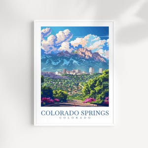 Colorado Springs Travel Print Colorado Wall Art Home Decor USA City Art Print Colorado Springs Enthusiast Gift Colorado Travel Poster