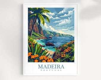 Madeira Portugal Travel Print: Coastal Wall Art