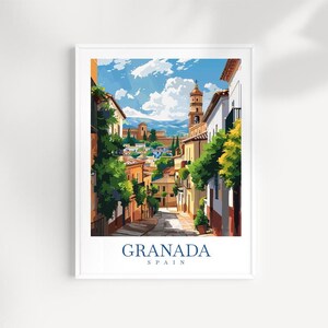 Grenada Reise-Druck Wandkunst Spanien Wandbehang Home Dekor Grenada Geschenk Kunstliebhaber Spanien Kunstliebhaber Geschenk Grenada Wanddekor Grenada Kunst