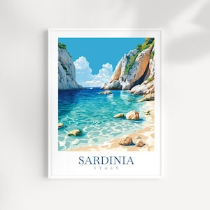 Sardinia Travel Print Wall Art Italy Wall Hanging Home Décor Sardinia Gift Art Lovers Italy Art Lover Gift Sardinia Italy Wall Art Decor