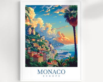 Monaco Travel Poster: French Riviera Wall Art
