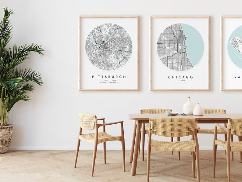 Chicago Map Poster City Wall Art Chicago Map Print Il Road Map Office Gift L24v4 Illinois Print Street Map Decor