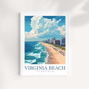 Virginia Beach art Travel Print Virginia Poster Wall Art Virginia Beach Wall Hanging Virginia Beach Gift Art Lovers Virginia Travel Poster