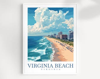 Reisposter Virginia Beach: kunstafdruk kust