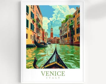 Venice Italy Travel Print: Gondola Wall Art
