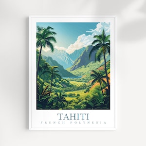 Tahiti Travel Print Wall Art French Polynesia Wall Hanging Home Décor Tahiti Gift Art Lovers Tahiti Art Lover Gift Tahiti art Print