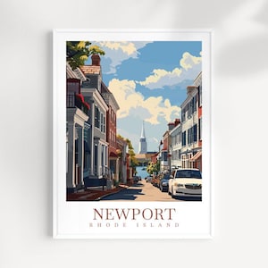 Newport Travel Print Wall Art Rhode Island Wall Hanging Home Décor Newport Gift Art Lovers Newport Art Lover Gift