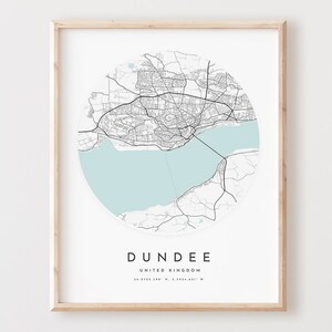 Dundee Map Print, Dundee Map Poster Stadt Wandkunst, Dundee Road Map, Dundee Print Street Map Dekor, Büro Geschenk, L701v4