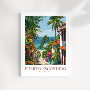 Puerto Escondido Poster Travel Print Wall Art Mexico Home Decoration Puerto Escondido Gift Art Lovers Wall Art Print Art Puerto Escondido